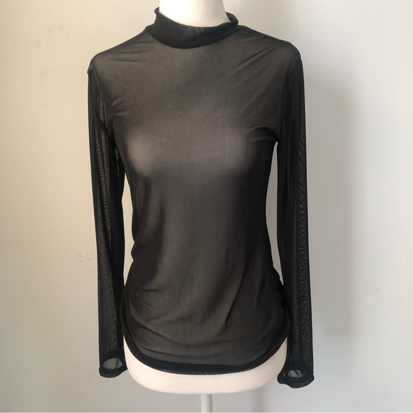Black see through mesh top. Size M - Picture 2 of 2